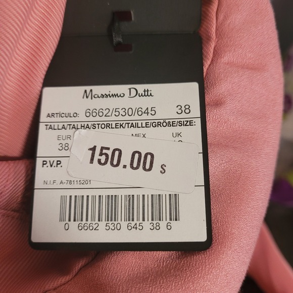 Massimo Dutti Pink Jumpsuit 6 NWT Viscose Twill Wide Leg Sculptural Tie Back - Picture 8 of 9